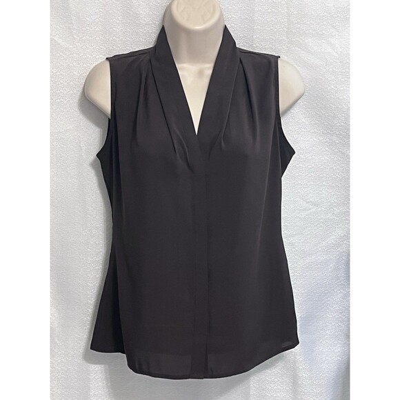 Calvin Klein Tops - Calvin Klein Sleeveless V Neck Sleeveless Blouse Womens P Brown Office Siren